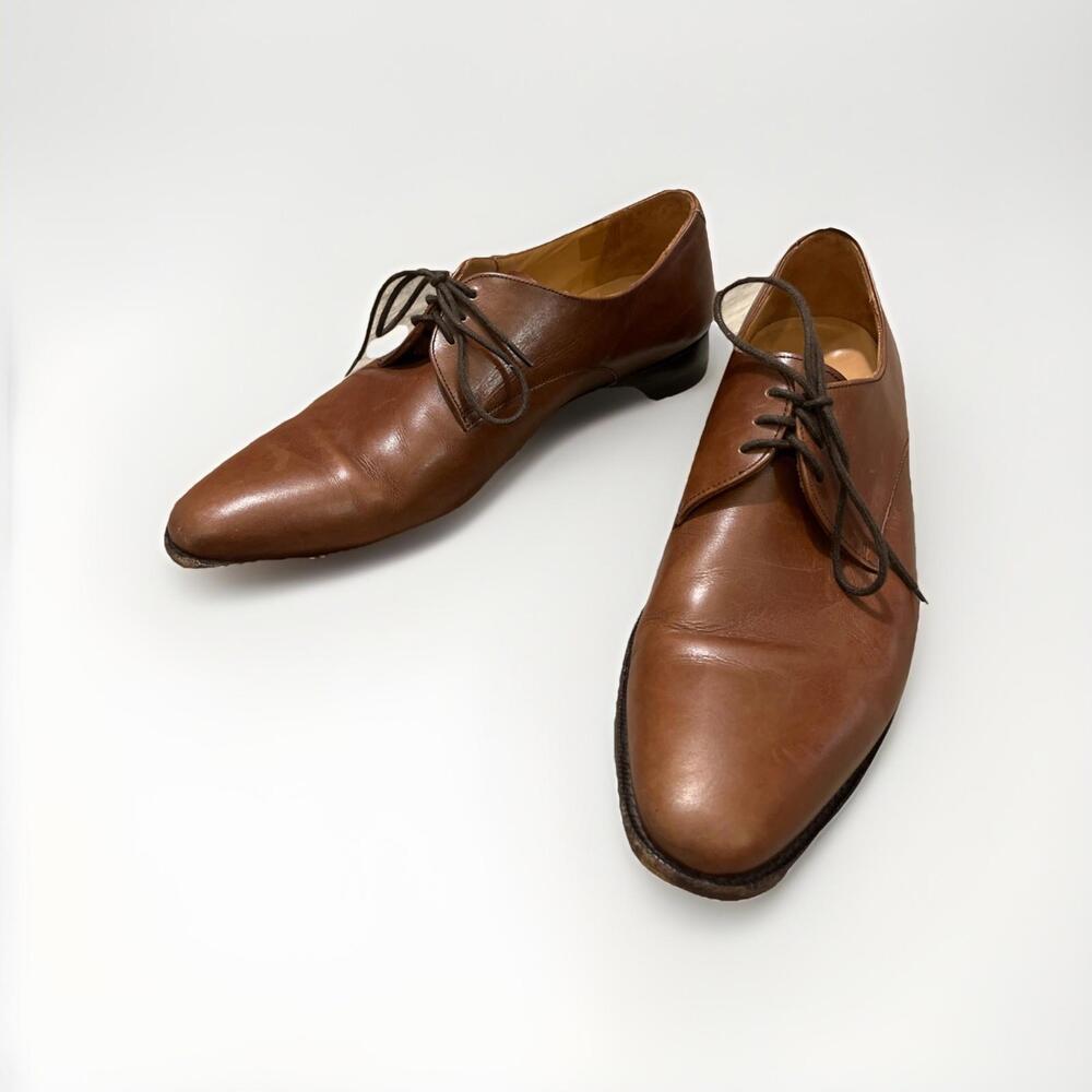 JACK ERWIN MENS BROWN OXFORD DRESS SHOES SIZE ~9US MADE IN SPAIN GOOD COND!